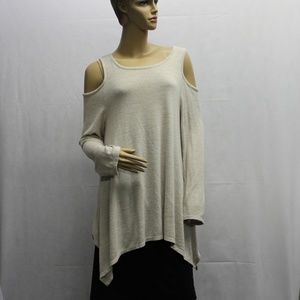 Olivia Sky Women's Cream Cold Shoulder Top